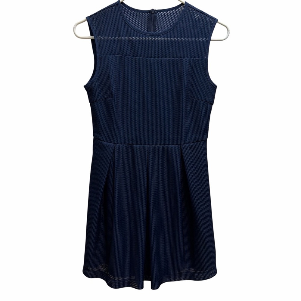 Salad Navy Mesh Fit & Flare Dress